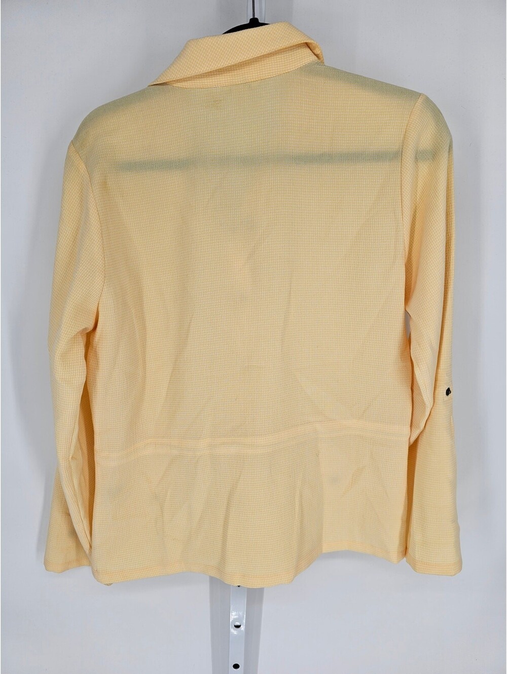 Christopher & Banks Women's Yellow Plaid Adjustable Long Sleeve Jacket Size S - Picture 2 of 5